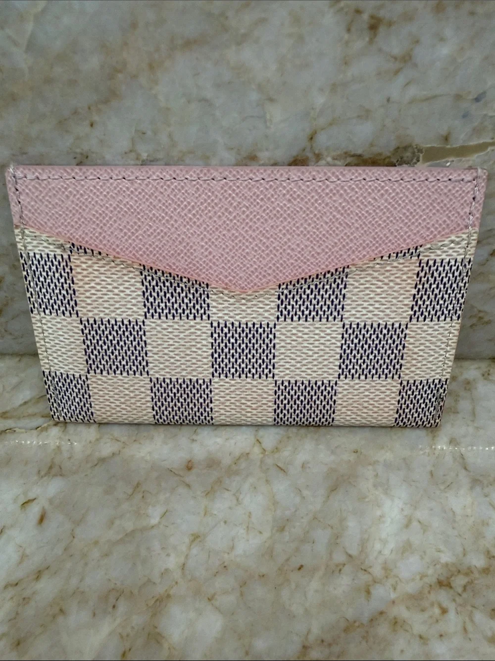 Louis Vuitton white azure Damier card holder
